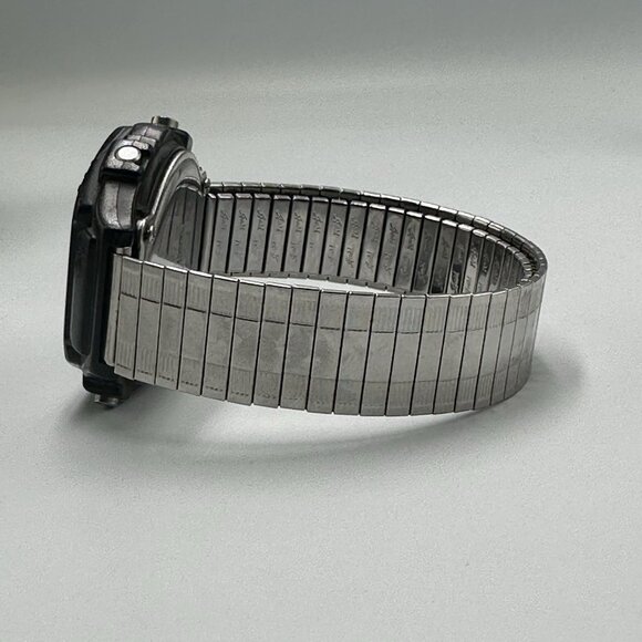 Casio Digital Watch Men Black Chronograph Silver Tone Stretch Band DW-290 T - Picture 6 of 10